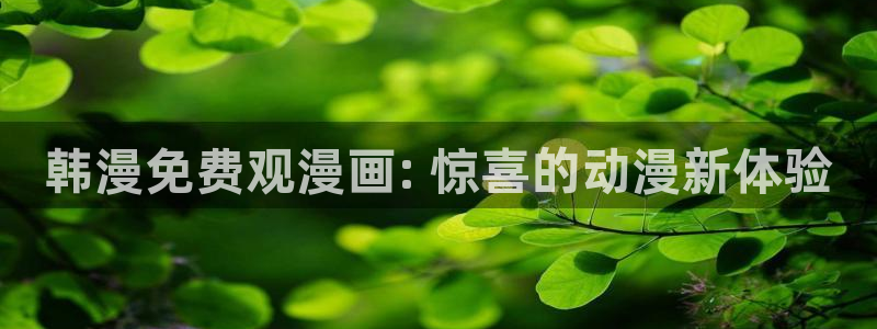 香蕉漫画韩漫：韩漫免费观漫画: 惊喜的动漫新体验